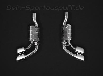 Capristo Edelstahl Sidepipe Sportauspuff-Komplettanlage ab OPF Mercedes G-Klasse G63 AMG W463A je 2x oval eingerollt abgeschrägt