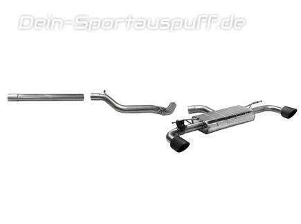 Bastuck Edelstahl Duplex Sportauspuff-Komplettanlage ab OPF inkl. Klappensteuerung VW Golf 8 GTI je 100mm rund abgeschrägt aus Carbon