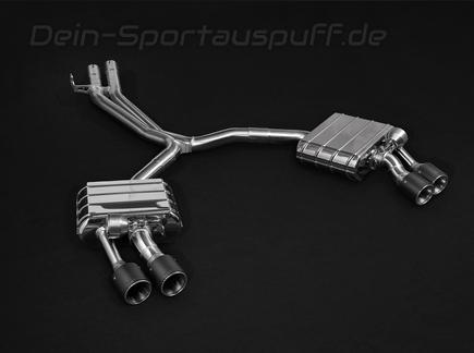Capristo Edelstahl Duplex Sportauspuff-Komplettanlage ab VSD Audi S5 Typ F5 Coupe, Cabrio je 2x rund aus Carbon
