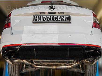 Hurricane V3 Edelstahl Duplex Sportauspuff-Komplettanlage ab OPF mit Klappensteuerung Ø89mm Skoda Octavia RS Final Edition 5E