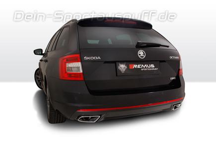 Remus Edelstahl Duplex Sportauspuff-Komplettanlage ab OPF Skoda Octavia RS 245PS Typ 5E Limo u. Combi ab Bj. 2019