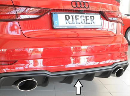 Rieger Heckeinsatz ABS/schwarz matt für je 1x 152x92mm ovale Endrohre rechts/links Audi A3 8V Limousine Cabrio