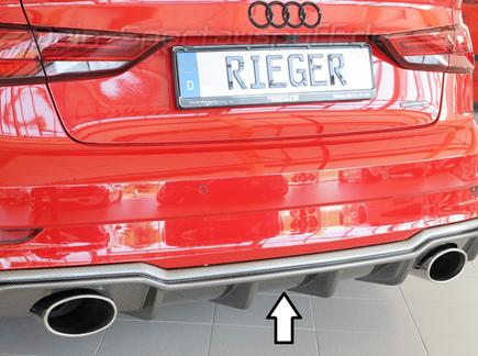 Rieger Heckeinsatz ABS/Carbon Look für je 1x 152x92mm ovale Endrohre rechts/links Audi A3 8V Limousine Cabrio