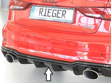 Rieger Heckeinsatz ABS/schwarz glänzend für je 1x 152x92mm ovale Endrohre rechts/links Audi A3 8V Limousine Cabrio