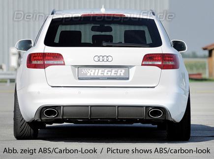 Rieger Heckeinsatz ABS/Carbon Look für Audi A6 Typ 4F für originale Heckschürze