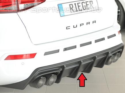 Rieger Heckeinsatz ABS/schwarz matt für Cupra Ateca 5FP (Mod. ohne AHK)