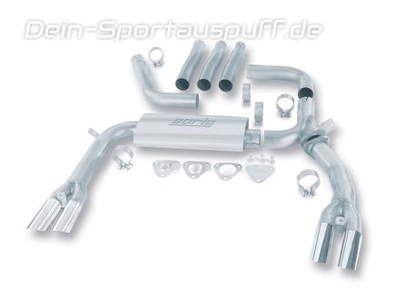 Borla Edelstahl Duplex Sportauspuffanlage ab Kat Chevrolet Camaro V8 Modelljahr 1984-1992 je 2x63mm rund scharf abgeschrägt