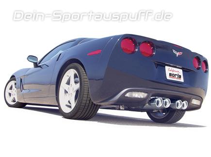 Borla TOURING Edelstahl Sportauspuff Corvette C6 6.0 6.2 2005-2008 4x102mm rund eingerollt abgeschrägt