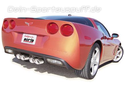 Borla S-TYPE Edelstahl Sportauspuff Corvette C6 6.0 6.2 2005-2008 4x102mm rund eingerollt abgeschrägt