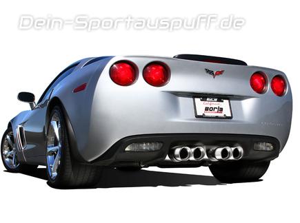 Borla ATAK Edelstahl Sportauspuff-Komplettanlage ab Kat Corvette C6 6.2 2009-2011 4x102mm rund eingerollt abgeschrägt