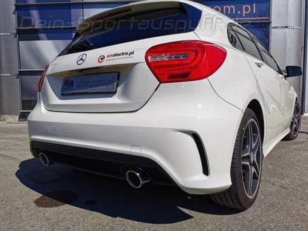 Ulter Duplex Sportauspuff Mercedes-Benz A-Klasse W176 4MATIC A180 A200 je 101mm rund eingerollt abgeschrägt mit AMG-Paket