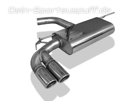 Fox Edelstahl Racing-Komplettanlage ab Kat. VW Golf 7 1.4l GTE 2x80mm rund eingerollt abgeschrägt