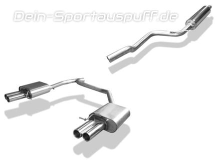 Fox Edelstahl Duplex Sportauspuff-Komplettanlage ab Kat Skoda Octavia 2.0TDI Typ 5E Limo u. Combi ab 2013 je 2x70mm rund eingerollt gerade