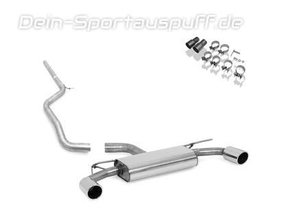 Fox Edelstahl Duplex Racing-Komplettanlage ab Kat VW Golf 7 GTI Clubsport S je 100mm rund eingerollt abgeschrägt