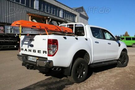 Fox Edelstahl Sidepipe Sportauspuff-Komplettanlage ab Kat Ford Ranger 2.0 TDCi Wildtrack ab 2015 2x115x85mm oval eingerollt