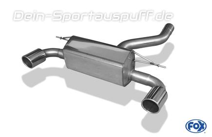 FOX Edelstahl Duplex Sportauspuff BMW 4er F36 440i Gran Coupe mit M-Paket je 100mm rund eingerollt abgeschrägt