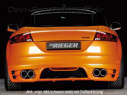 Rieger Heckansatz mit Gitter ABS/schwarz matt für Audi TT 8J ohne S-Line für Doppelendrohr links/rechts