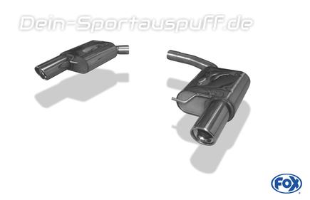 Fox Edelstahl Duplex Sportauspuff Audi A4 B8 8K 3.2l inkl. S-Line je 1x100mm rund eingerollt abgeschrägt mit Absorber