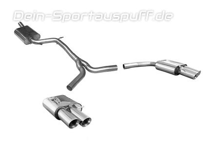 Fox Edelstahl Duplex Sportauspuff-Komplettanlage ab Kat Audi A4 B8 8K quattro 2.0l inkl. S-Line je 2x90mm rund doppelwandig abgeschrägt