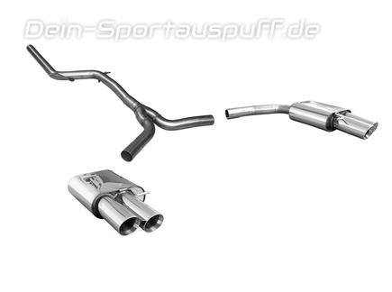 Fox Edelstahl Duplex Racing-Komplettanlage ab Kat Audi A4 B8 8K quattro 2.0l inkl. S-Line je 2x90mm rund doppelwandig abgeschrägt