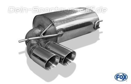 Fox Edelstahl Sportauspuff Audi A3 8P 3.2 V6 quattro 2x90mm rund doppelwandig abgeschrägt