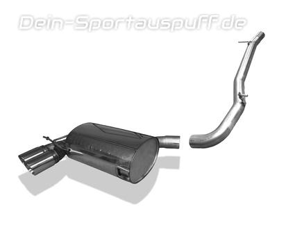Fox Edelstahl Racing-Komplettanlage ab Kat Audi A3 8P 3.2 V6 quattro 2x90mm rund doppelwandig abgeschrägt