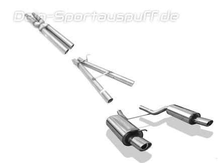 Fox Edelstahl Duplex Racing-Komplettanlage ab Kat Audi A6 u. S6 quattro 4B Typ C5 Limousine u. Avant 115x85mm oval eingerollt abgeschrägt mit Absorber