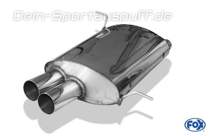 Fox Edelstahl Sportauspuff BMW Z3 Roadster u. Coupe 2.0l 2.8l 2x76mm rund scharfkantig gerade