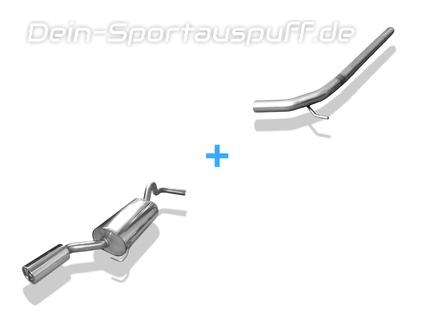 Fox Edelstahl Racing-Komplettanlage ab Kat VW Polo 6KV Classic u. Variant 1x90mm rund eingerollt gerade mit Absorber