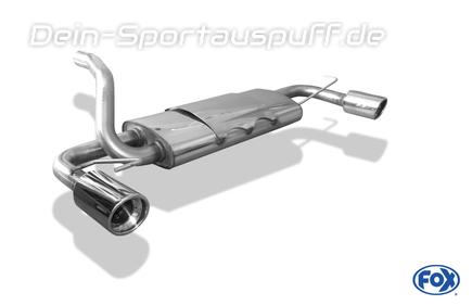 Fox Edelstahl Duplex Sportauspuff Ford Focus 1 Fließheck DAW DBW je 90mm rund eingerollt abgeschrägt mit Absorber