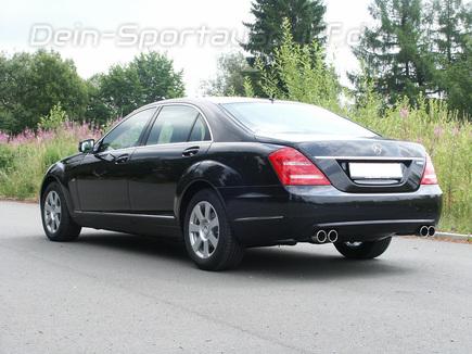 Fox Edelstahl Duplex Sportauspuff Mercedes S-Klasse W221 S350 ab 2009 je 2x90mm rund eingerollt gerade