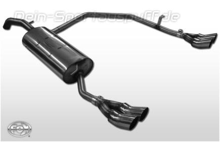 Fox Edelstahl Duplex Racing-Komplettanlage ab Kat Skoda Octavia 1U je 2x76mm DTM rund scharf