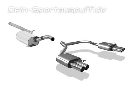 Fox Edelstahl Duplex Sportauspuff-Komplettanlage ab Kat Skoda Octavia je 2x76mm rund scharf