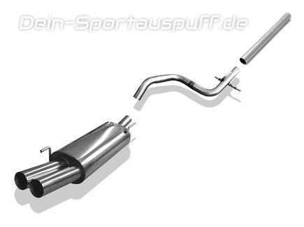 Fox Edelstahl Racing-Komplettanlage ab Kat. VW Golf 3 inkl. Cabrio 2x76mm scharf gerade