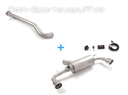 Ragazzon Edelstahl Duplex Racing-Komplettanlage ab OPF mit Klappensteuerung Toyota Yaris 4 Typ XP21 1.6l GR je 102mm rund abgeschrägt