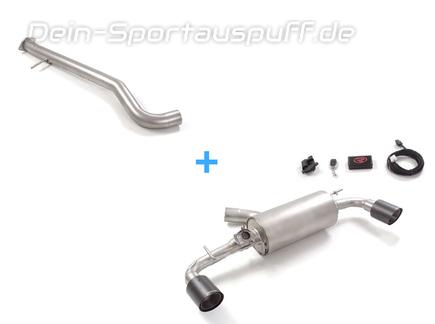 Ragazzon Edelstahl Duplex Racing-Komplettanlage ab OPF mit Klappensteuerung Toyota Yaris 4 Typ XP21 1.6l GR je 100mm rund abgeschrägt aus Carbon