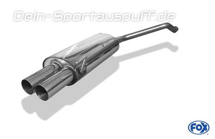 Fox Edelstahl Racing-Komplettanlage ab Kat Audi 80 B4 Limousine/Avant 1.6-2.0l 2x76mm rund scharf gerade