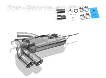 Fox Edelstahl Sportauspuff VW Golf 5 GTI u. GTD 2x76mm rund doppelwandig abgeschrägt