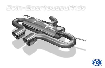 Fox Edelstahl Sportauspuff VW Golf 6 GTI 2x100mm rund doppelwandig abgeschrägt