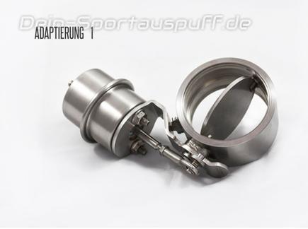 ASR Universal Edelstahl Abgasklappe Ø 89mm System für Unterdruck Klappensteuerung Ruhestellung geschlossen