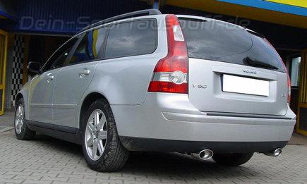 Ulter Edelstahl Duplex Endrohrgeweih Volvo V50 120x80mm oval eingerollt seitlich abgeschrägt mit Absorber