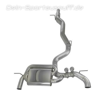 EGO-X Edelstahl Duplex Sportauspuff-Komplettanlage ab OPF mit Klappensteuerung Ø89mm Audi S3 8V Limousine