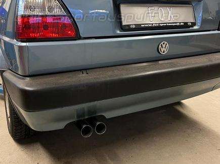 Fox Edelstahl Sportauspuff VW Golf 4 Cabriolet 2x63mm rund Diesel-Optik  nach unten gebogen günstig online kaufen 
