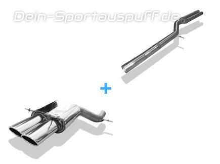 Fox Edelstahl Racing-Komplettanlage ab Kat Audi RS4 B5 2x106x71mm oval eingerollt abgeschrägt