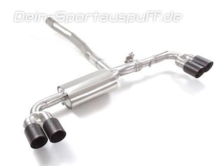 Ragazzon Edelstahl Duplex Sportauspuff inkl. Klappensteuerung Mercedes A-Klasse W177 A250 für 51l Tank je 2x90mm rund scharfkantig abgeschrägt in Carbon
