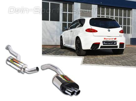 Supersprint Edelstahl Sportauspuff-Komplettanlage ab Kat Alfa Romeo 147 GTA 3.2i V6 2x80mm rund eingerollt abgeschrägt