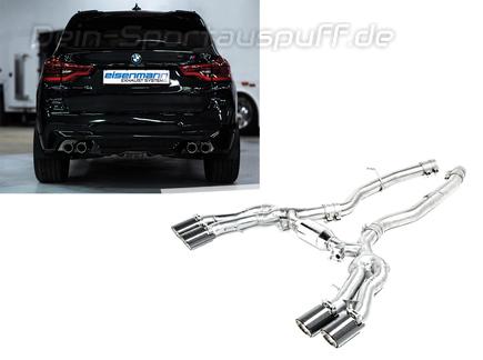 Eisenmann Edelstahl Duplex Sportauspuff RACE-Version BMW X3M F97 je 2x90mm rund abgeschrägt aus Carbon