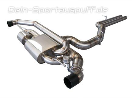 EGO-X Edelstahl Duplex Sportauspuff-Komplettanlage ab Kat mit Klappensteuerung Ø89mm Audi TT RS Typ 8J für originalen Endrohrausgang