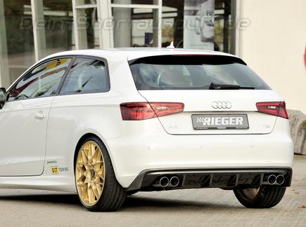 Rieger Heckeinsatz ABS/Carbon-Look für je 2x90mm Endrohre rechts/links Audi A3 8V inkl. Sportback (bis 2016)