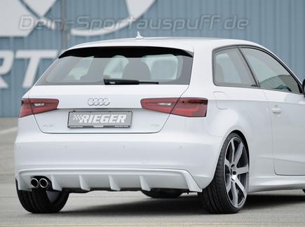 Rieger Heckeinsatz ABS/schwarz matt für Doppelendrohr einseitig Audi A3 8V inkl. Sportback